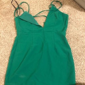 Green cocktail dress
